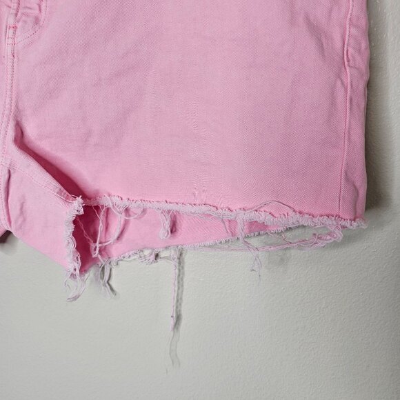 Old Navy 26 Denim Shorts Pink OG Straight Cut Off High Rise 3" Coquette Summer - Picture 2 of 5